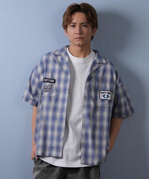 SANTA CRUZ（サンタクルーズ）の「【ムラサキスポーツ限定】SANTACRUZ/サンタクルーズ 半袖シャツ チェック 502252201（シャツ/ブラウス・メンズ・ホワイト/ブルー/オレンジ・M/XL/L）」の13枚目の写真