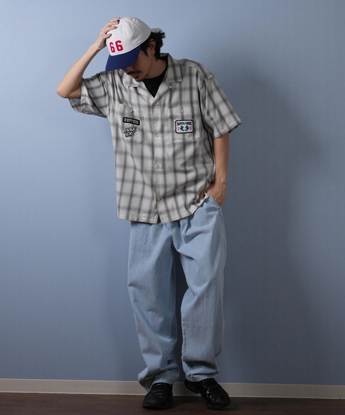 SANTA CRUZ（サンタクルーズ）の「【ムラサキスポーツ限定】SANTACRUZ/サンタクルーズ 半袖シャツ チェック 502252201（シャツ/ブラウス・メンズ・ホワイト/ブルー/オレンジ・M/XL/L）」の10枚目の写真