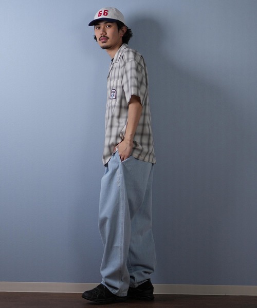 SANTA CRUZ（サンタクルーズ）の「【ムラサキスポーツ限定】SANTACRUZ/サンタクルーズ 半袖シャツ チェック 502252201（シャツ/ブラウス・メンズ・ホワイト/ブルー/オレンジ・M/XL/L）」の11枚目の写真