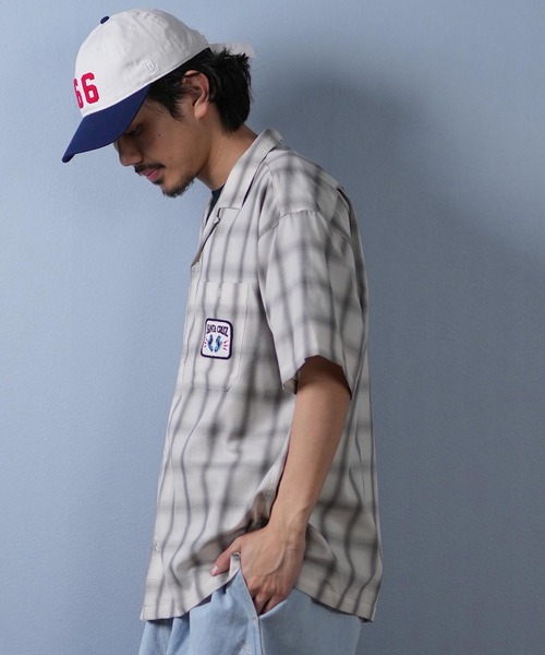 SANTA CRUZ（サンタクルーズ）の「【ムラサキスポーツ限定】SANTACRUZ/サンタクルーズ 半袖シャツ チェック 502252201（シャツ/ブラウス・メンズ・ホワイト/ブルー/オレンジ・M/XL/L）」の7枚目の写真