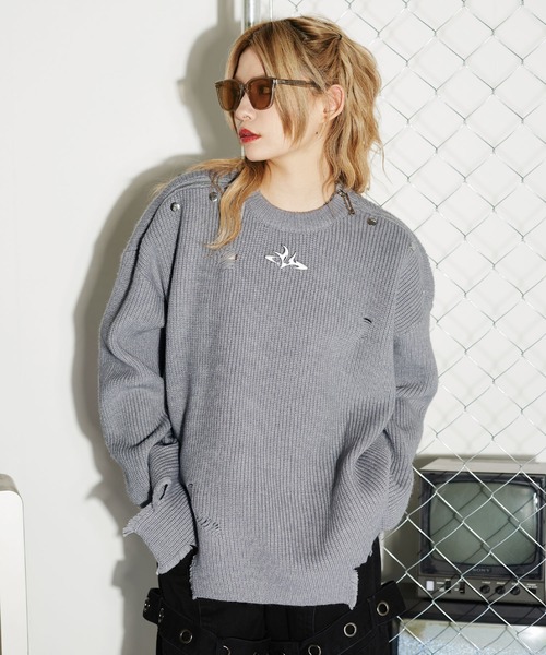 新版タグ付き完売品: BRIEFING ネイビー セーター レディースM ユニセックス) ダメージニットウェア | ファッション通販サイト NUGU