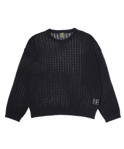 Noen（ノエン）の「ロープメッシュサマーニット（ニット/セーター・メンズ・ブラック/グレー・MEDIUM/LARGE）」の6枚目の写真