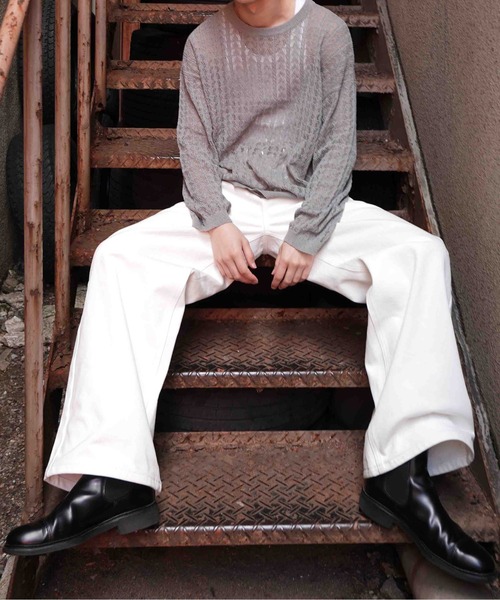 Noen（ノエン）の「ロープメッシュサマーニット（ニット/セーター・メンズ・ブラック/グレー・MEDIUM/LARGE）」の14枚目の写真