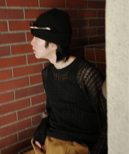 Noen（ノエン）の「ロープメッシュサマーニット（ニット/セーター・メンズ・ブラック/グレー・MEDIUM/LARGE）」の3枚目の写真