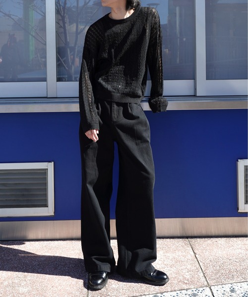 Noen（ノエン）の「ロープメッシュサマーニット（ニット/セーター・メンズ・ブラック/グレー・MEDIUM/LARGE）」の5枚目の写真