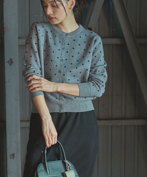 JACQUARD DOT KNIT CARDIGAN（カーディガン/ボレロ）｜marjour（マージュール）