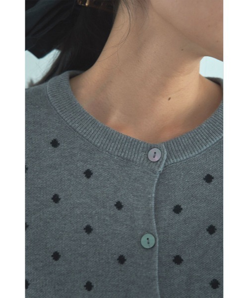 marjour(マージュール)の「JACQUARD DOT KNIT CARDIGAN(カーディガン/ボレロ・レディース・グレー・M)」の16枚目の写真