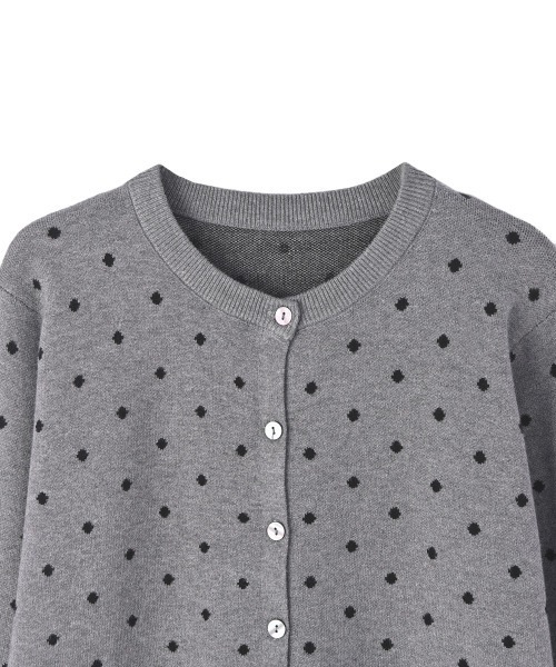 marjour(マージュール)の「JACQUARD DOT KNIT CARDIGAN(カーディガン/ボレロ・レディース・グレー・M)」の2枚目の写真