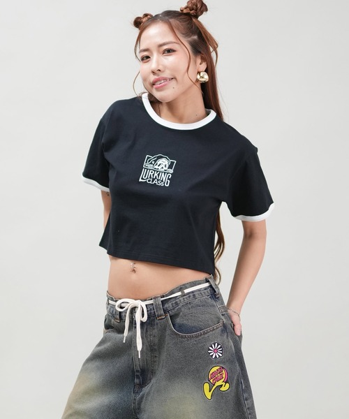 LURKING CLASS(ラーキングクラス)の「【ミニTシャツ】リンガーTシャツ/ショート丈 ST25STM03W/ST25STM04W LURKING CLASS/ラーキングクラス(Tシャツ/カットソー・レディース・ブラック系その他2/ホワイト系その他/ホワイト系その他2/ブラック系その他・L/M)」の3枚目の写真