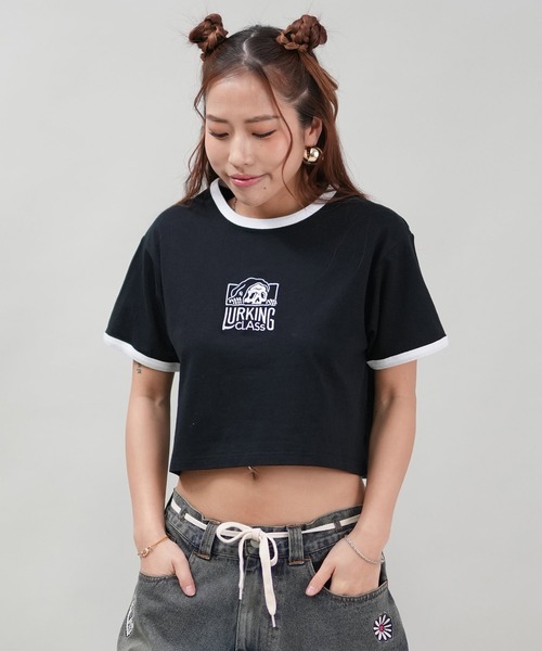ミニTシャツ】リンガーTシャツ/ショート丈 ST25STM03W