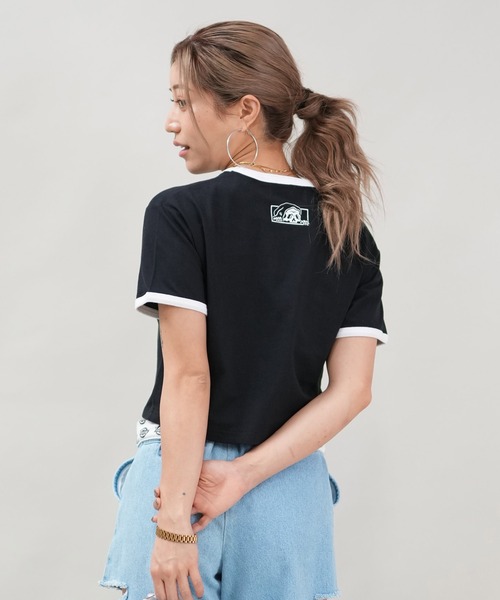 ミニTシャツ】リンガーTシャツ/ショート丈 ST25STM03W