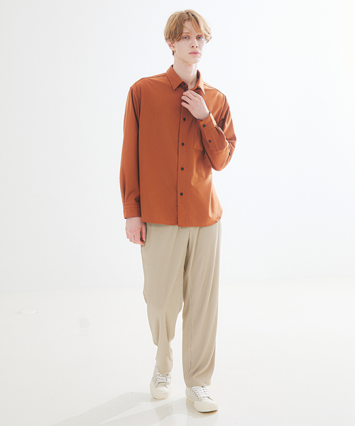 ABAHOUSE（アバハウス）の「イミテーションウール リラックスシャツ / レギュラーカラーシャツ（シャツ/ブラウス・メンズ・ホワイト/ベージュ/オレンジ/ネイビー・44/46/48）」の12枚目の写真