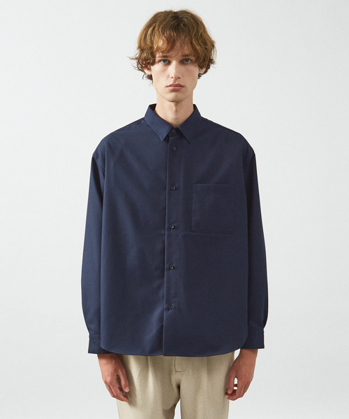 ABAHOUSE（アバハウス）の「イミテーションウール リラックスシャツ / レギュラーカラーシャツ（シャツ/ブラウス・メンズ・ホワイト/ベージュ/オレンジ/ネイビー・44/46/48）」の11枚目の写真