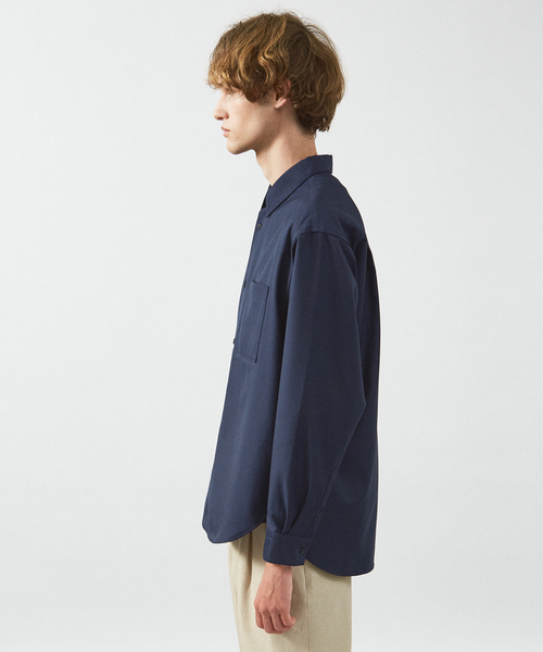 ABAHOUSE（アバハウス）の「イミテーションウール リラックスシャツ / レギュラーカラーシャツ（シャツ/ブラウス・メンズ・ホワイト/ベージュ/オレンジ/ネイビー・44/46/48）」の10枚目の写真