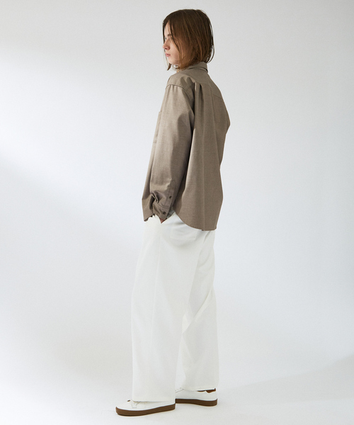 ABAHOUSE（アバハウス）の「イミテーションウール リラックスシャツ / レギュラーカラーシャツ（シャツ/ブラウス・メンズ・ホワイト/ベージュ/オレンジ/ネイビー・44/46/48）」の13枚目の写真