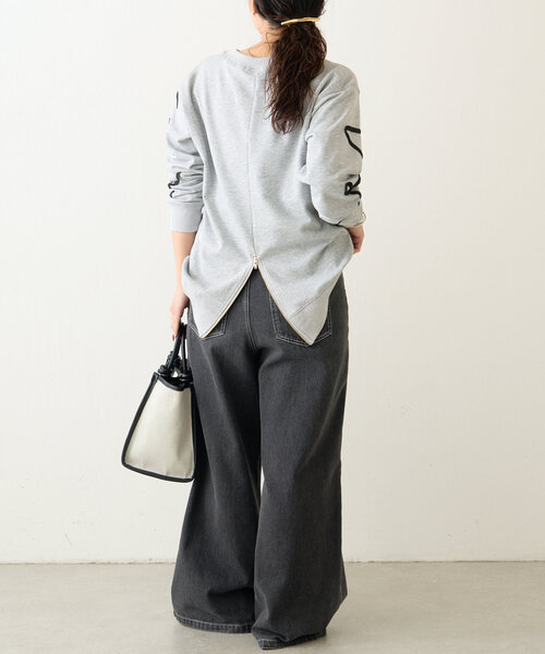 Jena espace merveilleux(ジェナ エスパスメルヴェイユ)の「線柄裏毛カットソー(Tシャツ/カットソー・レディース・チャコールグレー/ベージュ/グレー・FREE)」の6枚目の写真