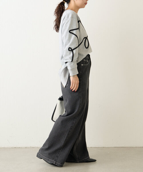 Jena espace merveilleux(ジェナ エスパスメルヴェイユ)の「線柄裏毛カットソー(Tシャツ/カットソー・レディース・チャコールグレー/ベージュ/グレー・FREE)」の7枚目の写真