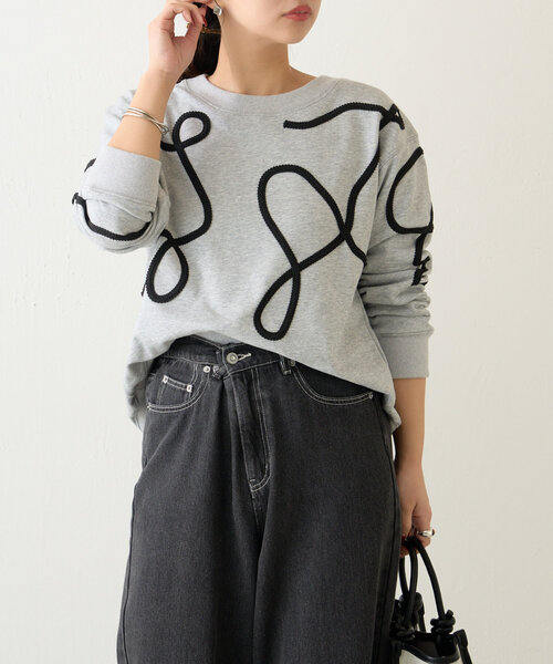 Jena espace merveilleux(ジェナ エスパスメルヴェイユ)の「線柄裏毛カットソー(Tシャツ/カットソー・レディース・チャコールグレー/ベージュ/グレー・FREE)」の9枚目の写真