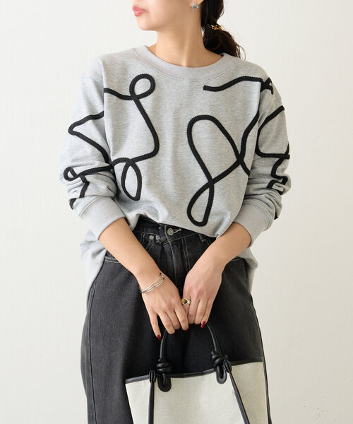 Jena espace merveilleux(ジェナ エスパスメルヴェイユ)の「線柄裏毛カットソー(Tシャツ/カットソー・レディース・チャコールグレー/ベージュ/グレー・FREE)」の11枚目の写真