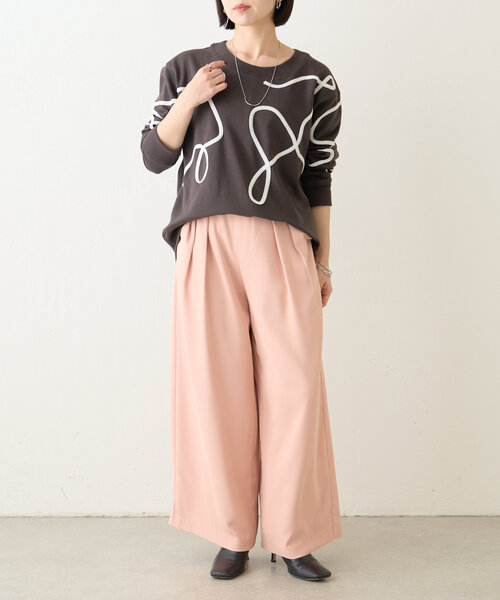 Jena espace merveilleux(ジェナ エスパスメルヴェイユ)の「線柄裏毛カットソー(Tシャツ/カットソー・レディース・チャコールグレー/ベージュ/グレー・FREE)」の12枚目の写真