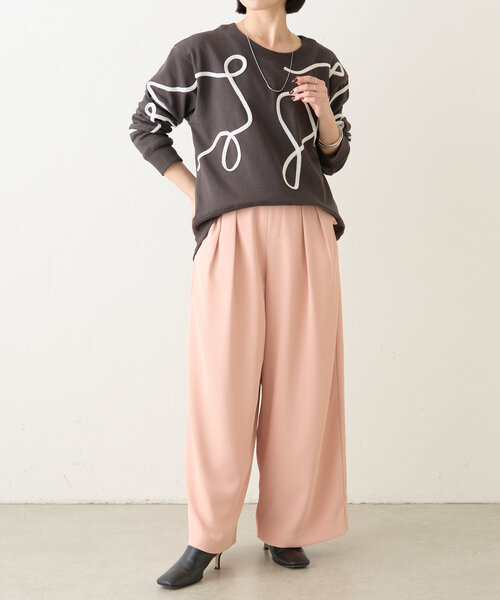 Jena espace merveilleux(ジェナ エスパスメルヴェイユ)の「線柄裏毛カットソー(Tシャツ/カットソー・レディース・チャコールグレー/ベージュ/グレー・FREE)」の14枚目の写真