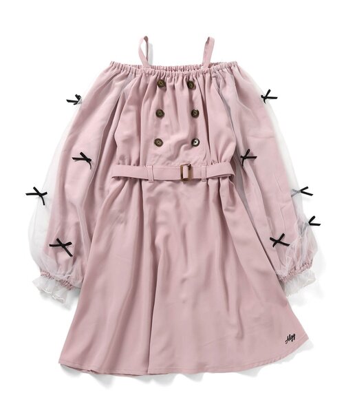 algy(アルジー)の「ふんわりボリュームトレンチワンピ(ワンピース・キッズ・ベージュ/ピンク・X-SMALL/MEDIUM/SMALL/XX-SMALL)」の13枚目の写真