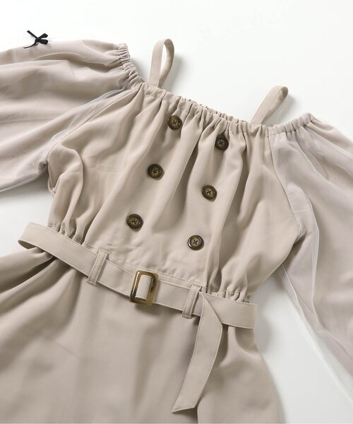 algy(アルジー)の「ふんわりボリュームトレンチワンピ(ワンピース・キッズ・ベージュ/ピンク・X-SMALL/MEDIUM/SMALL/XX-SMALL)」の15枚目の写真