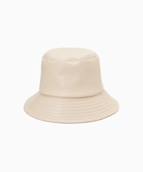 ROSE BUD(ローズバッド)の「フェイクレザーバケットハット(ハット・レディース・ホワイト/ブラック・ONE SIZE)」の6枚目の写真