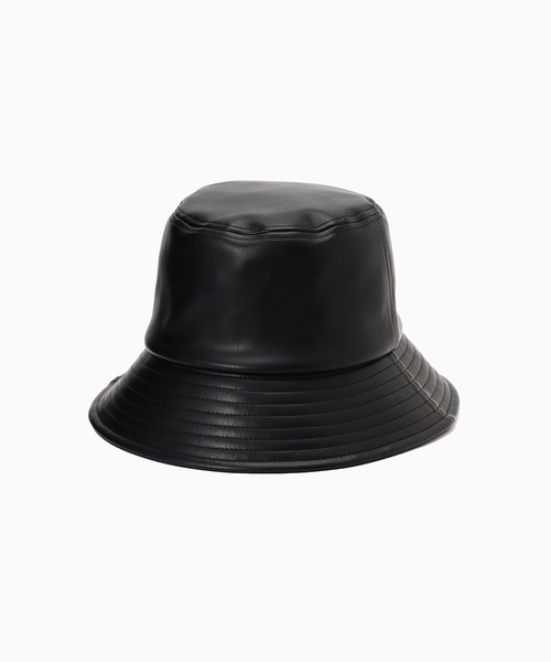 ROSE BUD(ローズバッド)の「フェイクレザーバケットハット(ハット・レディース・ホワイト/ブラック・ONE SIZE)」の7枚目の写真