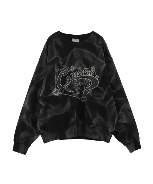 CONVERSE TOKYO(コンバーストウキョウ)の「PIGMENT DYE CONSTELLATION PRINT SWEAT(スウェット・レディース・ブラック/ベージュ/サックスブルー・SMALL/MEDIUM)」の2枚目の写真