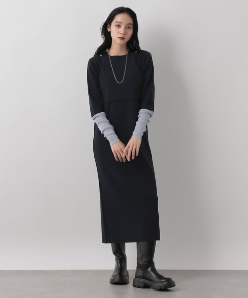 LOWRYS FARM(ローリーズファーム)の「タンクSETソデシアーワンピース 290399(ワンピース・レディース・ネイビー/チャコールグレー/アイボリー・FREE)」の13枚目の写真