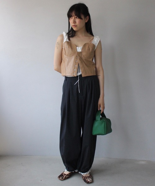 「SANSeLF」ドローストリングノースリーブトップス　sanw25s022 レディース SANSeLF】ドローストリングノースリーブトップス sanw25s022