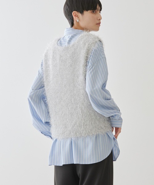 セール】選べる丈2サイズ前後2wayシャギーベスト（ベスト