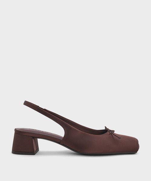 CHARLES & KEITH（チャールズ & キース）の「サテン ボウスクエアトゥスリングバックパンプス（パンプス・レディース・ダークブラウン/ブラック系その他2/マルチ・22cm/22.5cm/23cm/23.5cm/24.5cm/25cm/25.5cm/26.5cm）」の18枚目の写真