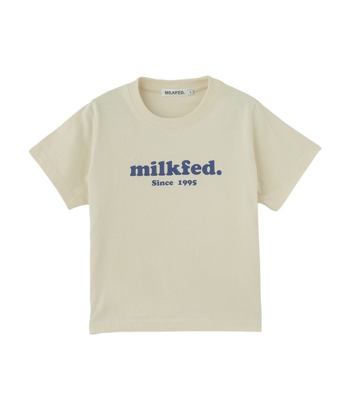 MILKFED.（ミルクフェド）の「COOPER LOGO COMPACT S/S TEE（Tシャツ/カットソー・レディース・ライトピンク/ブルー/オフホワイト/ブラック・S/M）」の2枚目の写真