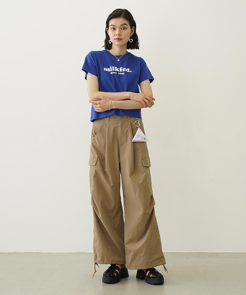 MILKFED.（ミルクフェド）の「COOPER LOGO COMPACT S/S TEE（Tシャツ/カットソー・レディース・ライトピンク/ブルー/オフホワイト/ブラック・S/M）」の6枚目の写真