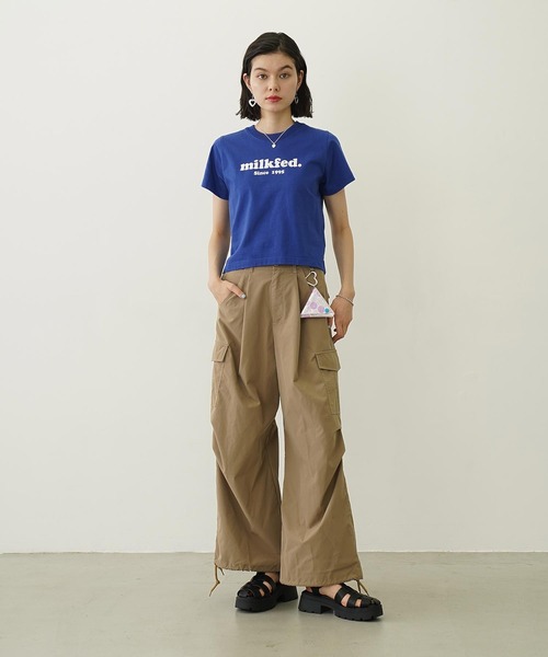 MILKFED.（ミルクフェド）の「COOPER LOGO COMPACT S/S TEE（Tシャツ/カットソー・レディース・ライトピンク/ブルー/オフホワイト/ブラック・S/M）」の7枚目の写真