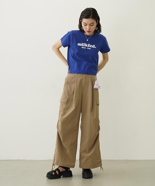 MILKFED.（ミルクフェド）の「COOPER LOGO COMPACT S/S TEE（Tシャツ/カットソー・レディース・ライトピンク/ブルー/オフホワイト/ブラック・S/M）」の8枚目の写真