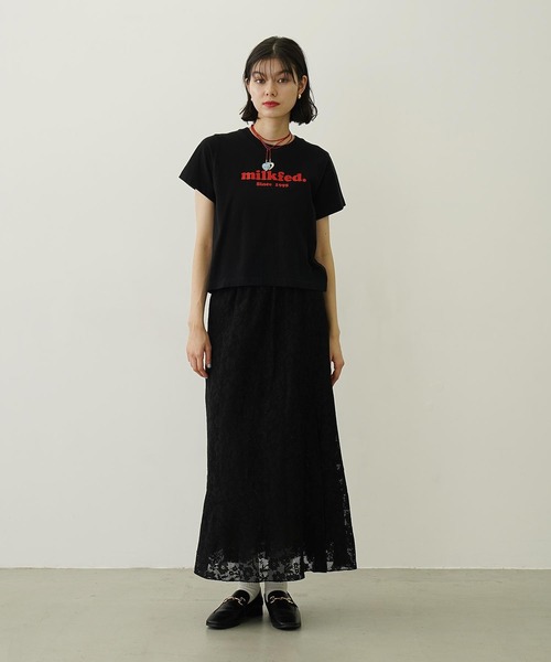 MILKFED.（ミルクフェド）の「COOPER LOGO COMPACT S/S TEE（Tシャツ/カットソー・レディース・ライトピンク/ブルー/オフホワイト/ブラック・S/M）」の12枚目の写真