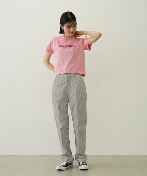 MILKFED.（ミルクフェド）の「COOPER LOGO COMPACT S/S TEE（Tシャツ/カットソー・レディース・ライトピンク/ブルー/オフホワイト/ブラック・S/M）」の21枚目の写真