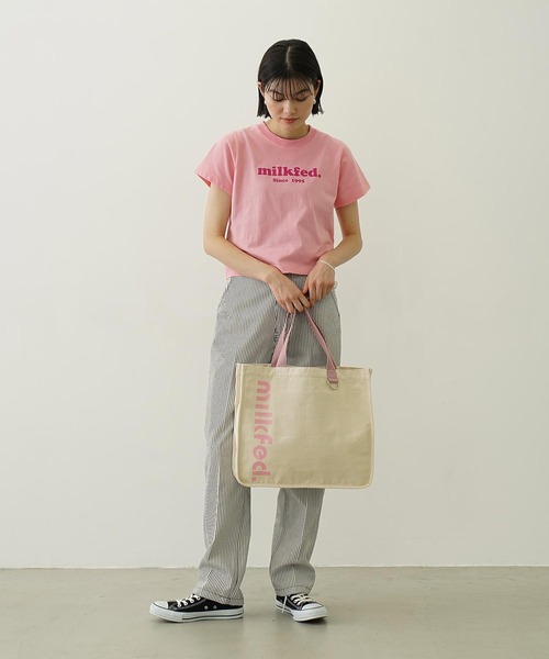 MILKFED.（ミルクフェド）の「COOPER LOGO COMPACT S/S TEE（Tシャツ/カットソー・レディース・ライトピンク/ブルー/オフホワイト/ブラック・S/M）」の22枚目の写真