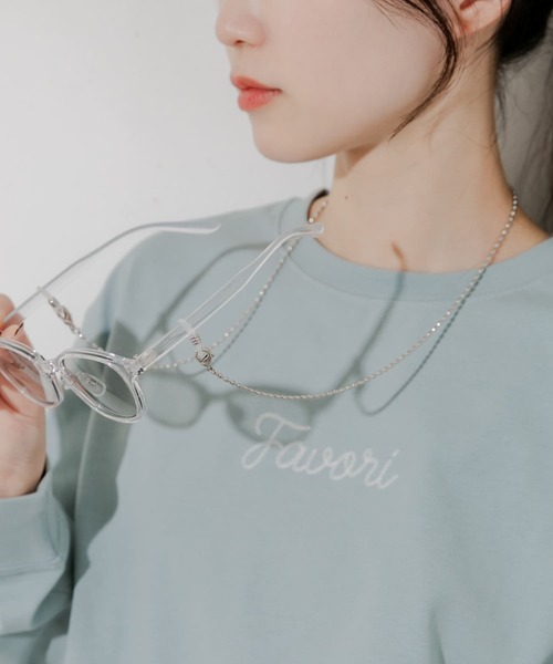 エディフィス　シルバー　メガネチェーン ジェンダーレス グラスホルダー 老眼鏡 ボールチェーン 小判チェーン