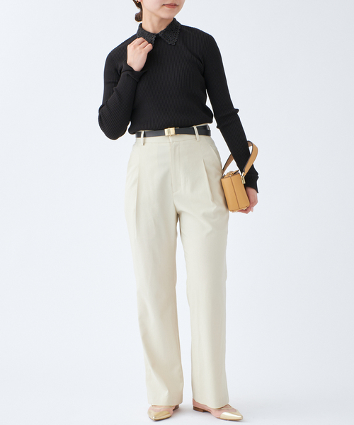 IENA（イエナ）の「《追加2》レース襟ホールガーメント リブプルオーバー（ニット/セーター・レディース・ブラック/ネイビー・FREE）」の21枚目の写真