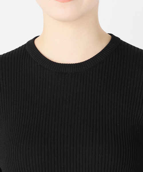 IENA（イエナ）の「《追加2》レース襟ホールガーメント リブプルオーバー（ニット/セーター・レディース・ブラック/ネイビー・FREE）」の3枚目の写真