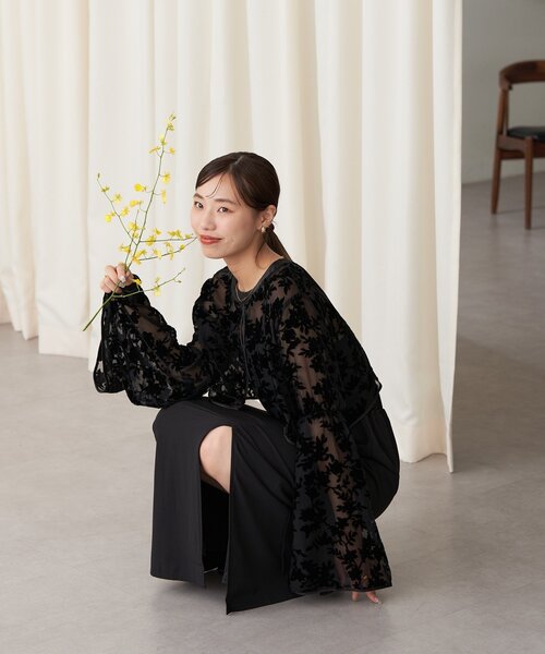 新品未開封品【CIAOPANIC】ベロアフラワーボレロ付きキャミワンピース オケージョンドレス/結婚式】ベロアフラワーボレロ付きキャミ