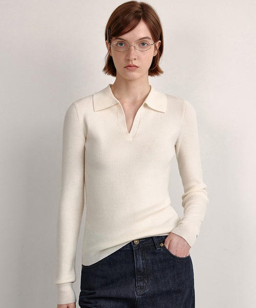 Fano Studios フリル ニット ポロシャツ Fano Studios フリル ニット