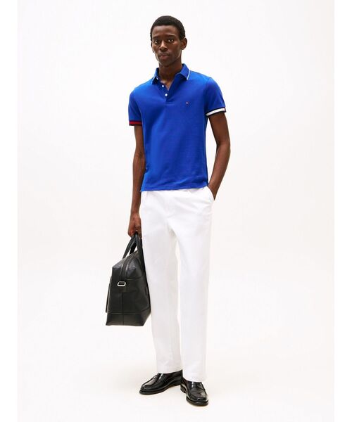 TOMMY HILFIGER（トミーヒルフィガー）の「フラッグカフスリムフィットポロシャツ（ポロシャツ・メンズ・ブルー/ホワイト/レッド/ネイビー・LARGE/MEDIUM/SMALL/X-LARGE）」の6枚目の写真