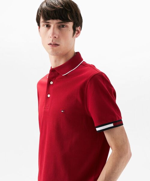 TOMMY HILFIGER（トミーヒルフィガー）の「フラッグカフスリムフィットポロシャツ（ポロシャツ・メンズ・ブルー/ホワイト/レッド/ネイビー・LARGE/MEDIUM/SMALL/X-LARGE）」の11枚目の写真