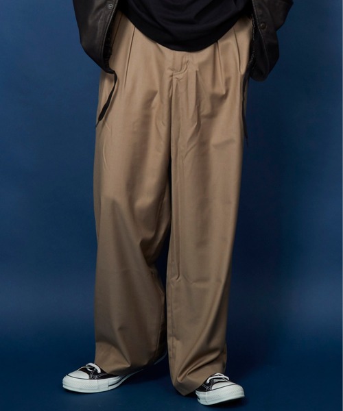 unrelaxing（アンリラクシング）の「ツータックワイドスラックスパンツ（スラックス・メンズ・カーキブラウン/ダークベージュ/ダークオリーブ/ブラック・マルチサイズ）」の13枚目の写真
