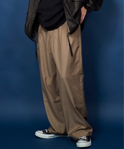 unrelaxing（アンリラクシング）の「ツータックワイドスラックスパンツ（スラックス・メンズ・カーキブラウン/ダークベージュ/ダークオリーブ/ブラック・マルチサイズ）」の14枚目の写真